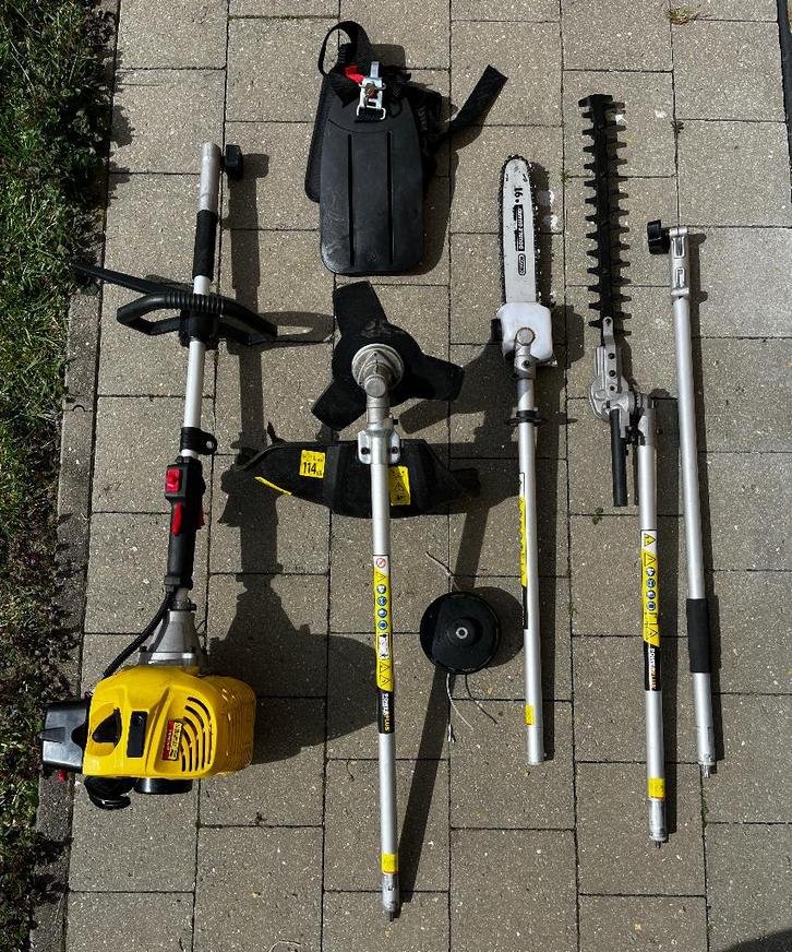 Outil de jardinage 4-en-1, Jardin & Terrasse, Débroussailleuses, Comme neuf, Essence, Enlèvement