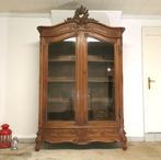 Belle vitrine ancienne liégeoise en chêne H 245 L 155, Chêne, Avec tablette(s), 150 à 200 cm, Enlèvement