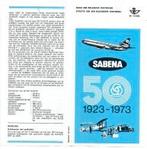 dépliant aéronautique 50 ans de la poste de Sabena, Enlèvement ou Envoi