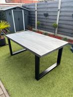 Mango houten tafel vergrijs 180 op 100cm, Ophalen, Zo goed als nieuw