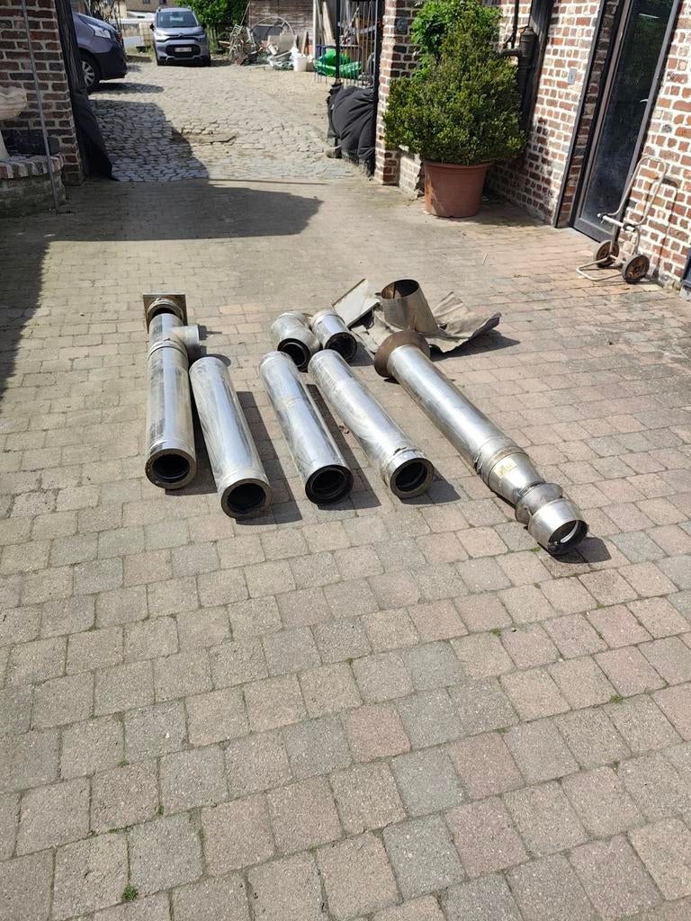 Dubbelwandige inox rookkanaal, Doe-het-zelf en Bouw, Buizen en Afvoer, Ophalen, Inox