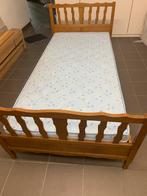 Éenpersoonsbed / 1 persoonsbed , matras , lattenbodem , eik, Ophalen, Gebruikt, Lattenbodem