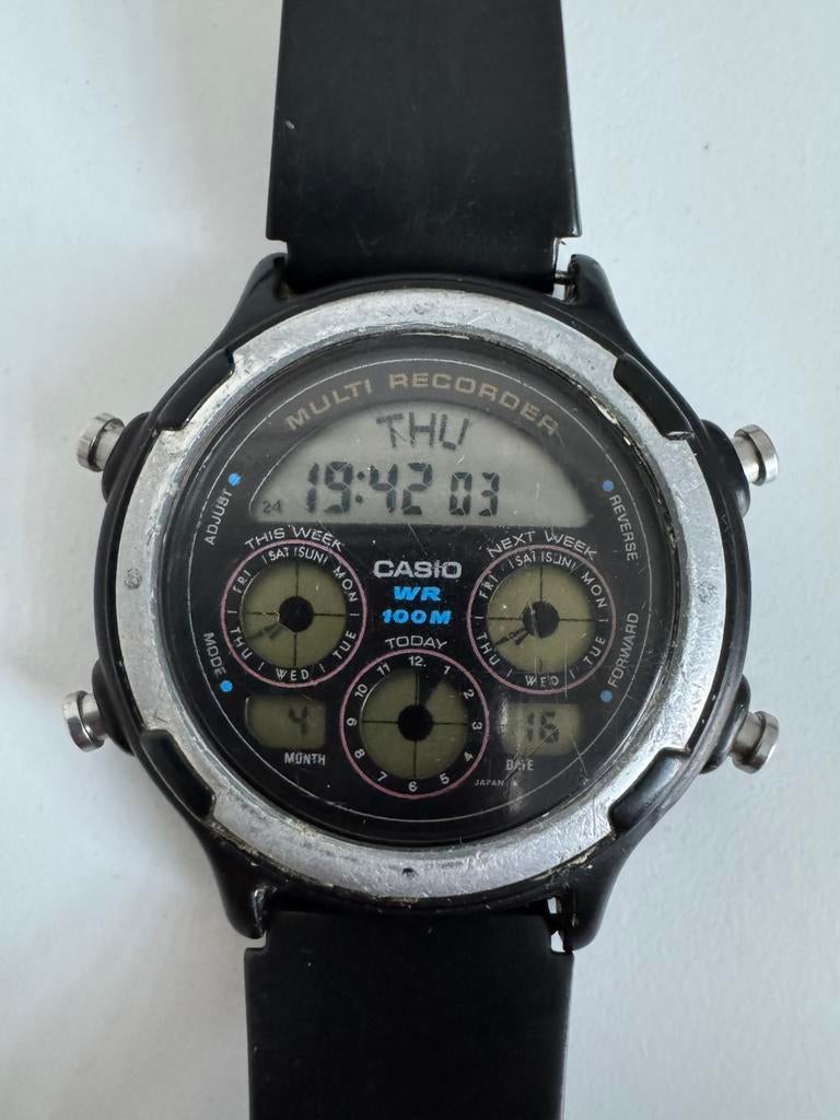 Montre Casio Vintage Multi Recorder BGR-10 – Rare, Enlèvement ou Envoi