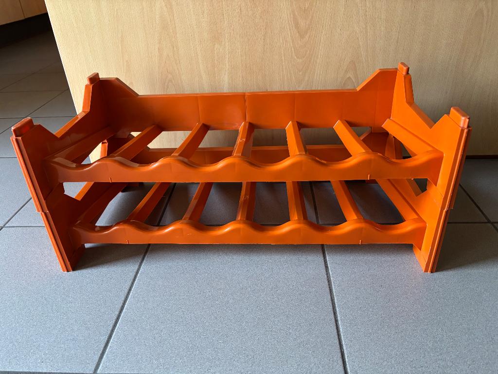 2x VINTAGE ORANJE MODULAIR FLESSENREK/jaren ‘60-‘70, Ophalen of Verzenden