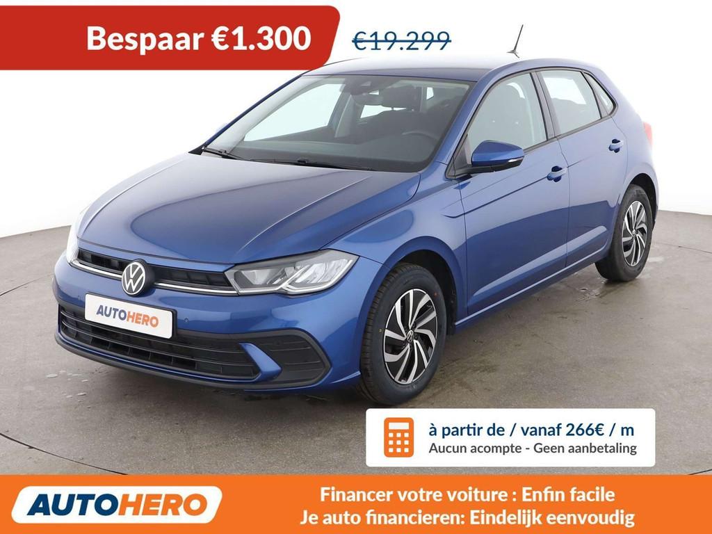Volkswagen Polo 1.0 TSI Life (bj 2023, automaat), Auto's, Stof, Gebruikt, 95 pk, Blauw