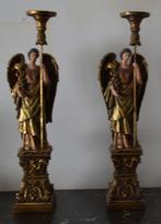 2 Oude engelen kandelaars 62 cm, Antiek en Kunst, Ophalen of Verzenden, Overige materialen