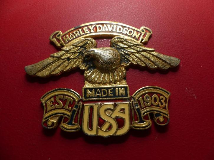 Harley Davidson Embleem (metaal), Motoren, Onderdelen | Harley-Davidson, Gebruikt, Ophalen of Verzenden
