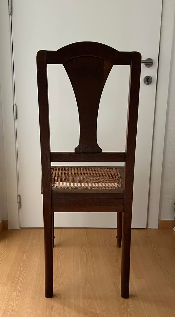 Antieke houten stoel met pit rieten zit, Antiek en Kunst, Ophalen