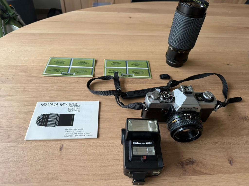 Minolta GX 1 camera + toebehoren, Ophalen, Zo goed als nieuw, Minolta