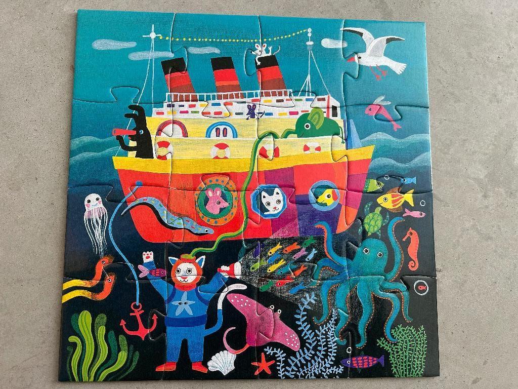 Puzzel Djeco 16 stukjes, Ophalen of Verzenden, 10 tot 50 stukjes, Zo goed als nieuw, 2 tot 4 jaar