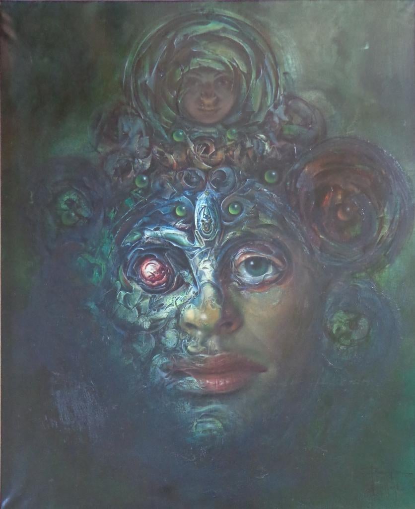 ROGER VAN BELLEGHEM / MYSTERIEUS / OLIEVERF DOEK 148x126cm, Ophalen