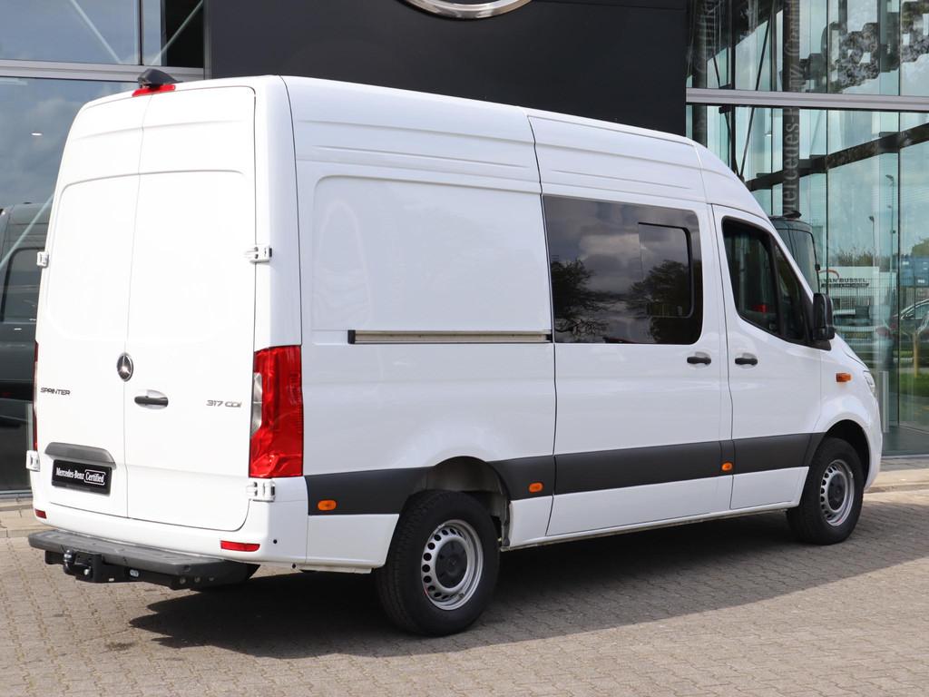 Mercedes-Benz Sprinter 317 L2H2 DC 6 pers. 3.5T TREKHAAK, Automaat, 4 deurs, Euro 6, 4 cilinders