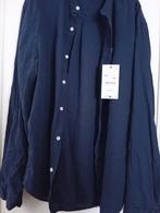 ZARA donkerblauw hemd in gekamd katoen, XXL, Kleding | Heren, Overhemden, Ophalen of Verzenden