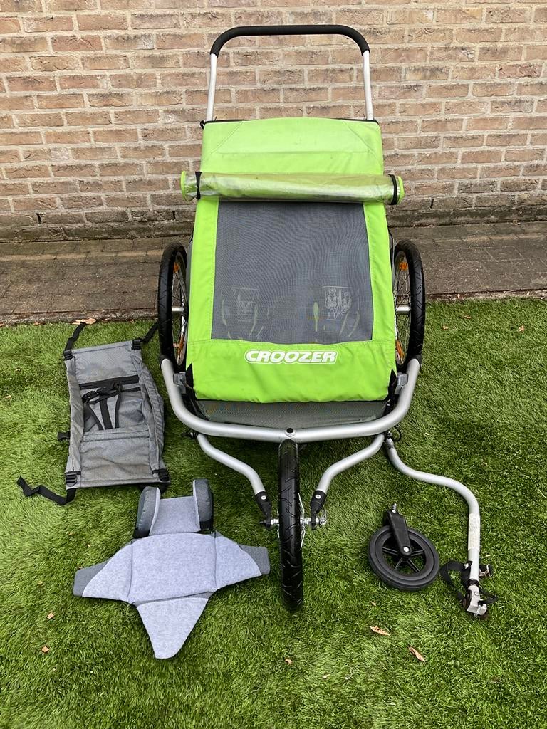 Croozer kid for 2 fietskar met hangmatje en verkleiner, Ophalen, Gebruikt, Opvouwbaar, Kinderkar