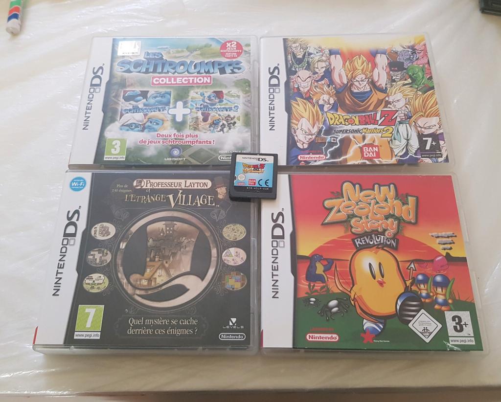 Lot 5 ds-spellen, prof layton, dbz...