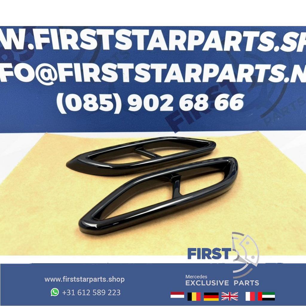 AMG LINE UITLAAT SIERLIJSTEN ZWART L/R Mercedes A B C CLA G, Gebruikt, -, Ophalen of Verzenden, -