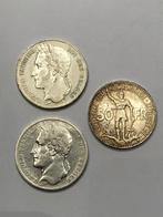 Munten zilver België mooi lotje Leopold I & III totaal 3  x, Setje, Zilver, Ophalen of Verzenden, Zilver