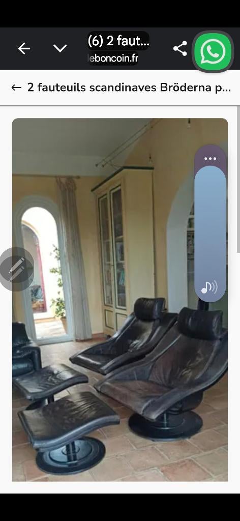 Fauteuils design fauteuils scandinaves Bröderna#knoll#Eames, Maison & Meubles, Fauteuils, Utilisé, Cuir, Enlèvement