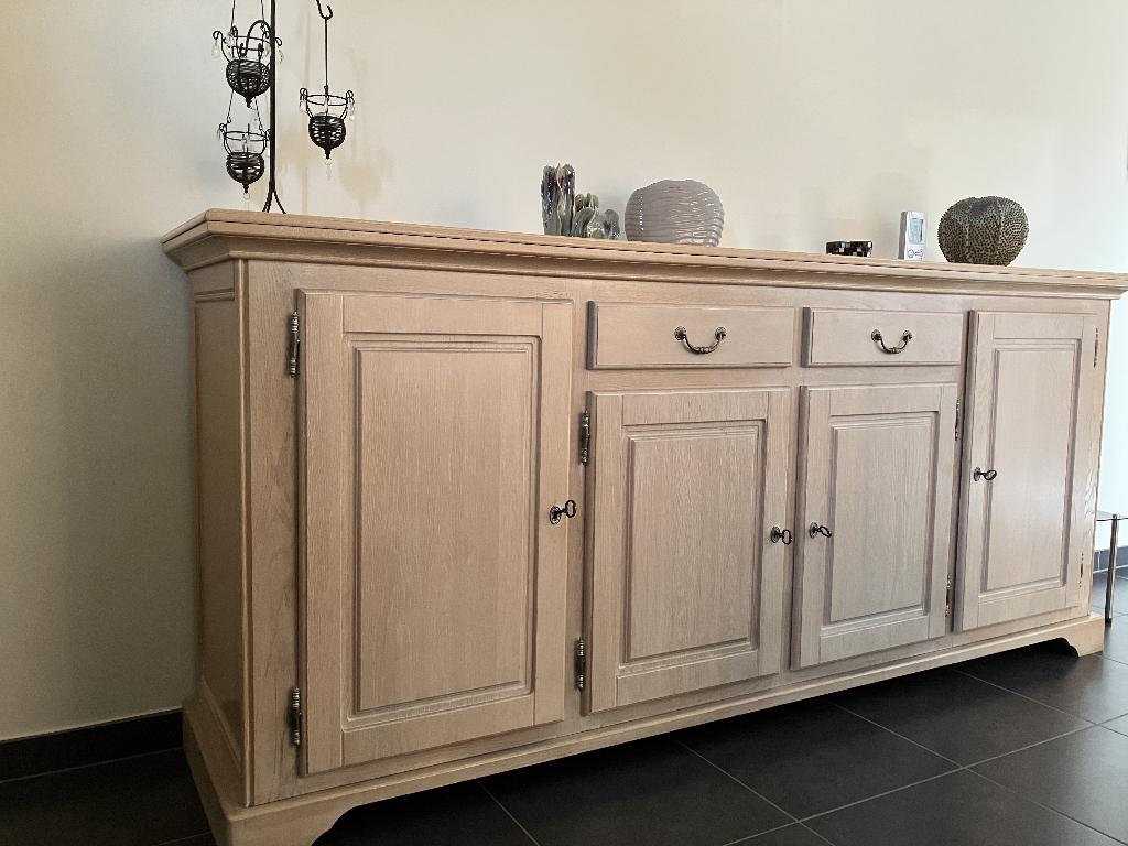 Groot massief houten dressoir, Ophalen, Gebruikt, Landelijk, 200 cm of meer