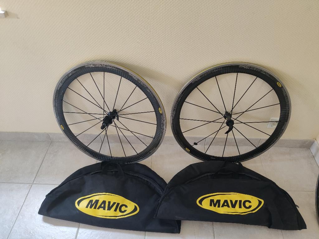 Paire de roues Mavic Cosmic, Fietsen en Brommers, Fietsonderdelen, Gebruikt, Wiel, Carbon, Ophalen