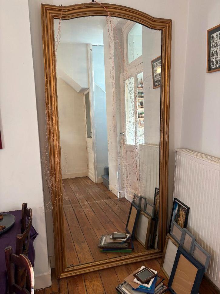 Grand miroir ancien doré, Maison & Meubles, Accessoires pour la Maison | Miroirs, Utilisé, 100 à 125 cm, 200 cm ou plus, Rectangulaire