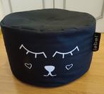 Zwarte poef in perfecte staat, Huis en Inrichting, Zetels | Voetbanken en poefs, Ophalen, Zo goed als nieuw, Rond, Stof