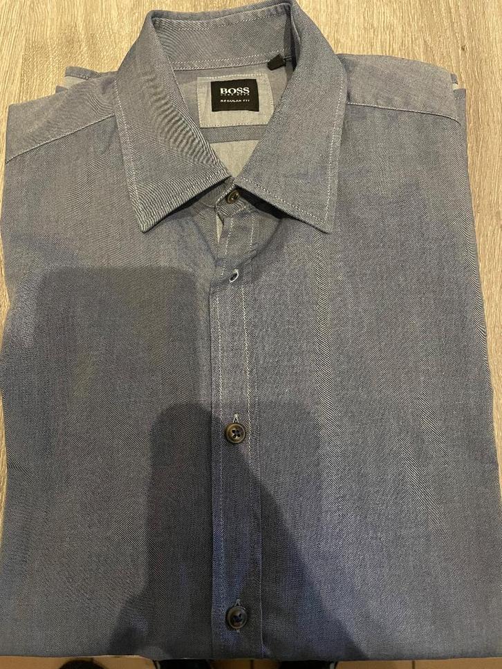 Hemd Hugo Boss (Black), maat M. Weinig gedragen., Vêtements | Hommes, Chemises, Comme neuf, Tour de cou 39/40 (M), Bleu, Enlèvement ou Envoi
