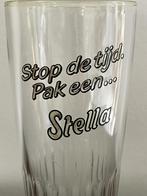 Vintage 'Stop de tijd.. pak een Stella  bierglas, Verzamelen, Ophalen of Verzenden, Gebruikt, Bierglas