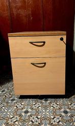 lage dossierkast op wiletjes - 2 schuiven + mappen - slot, Huis en Inrichting, Ophalen, Overige materialen, Minder dan 50 cm, Zo goed als nieuw