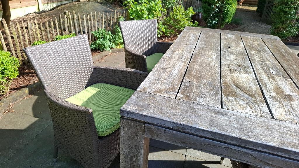 TEAK tafel + 4 stoelen, Ophalen, 4 zitplaatsen, Gebruikt, Teakhout