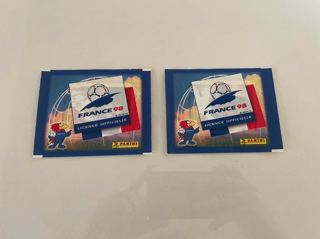 Panini - 2 Zakjes WK France 1998 Danone, Collections, Envoi, Comme neuf