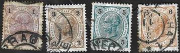 4 Postzegels Oostenrijk 1899 Keizer Frans Jozef I beschikbaar voor biedingen