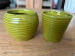 Set 2 mini bloempotjes groen, Tuin en Terras, Rond, Binnen, Ophalen of Verzenden, Zo goed als nieuw