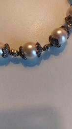 Halssnoer parels met vintage metaal verwerkt, Enlèvement ou Envoi, Avec bracelets à breloques ou perles, Utilisé, Autres matériaux