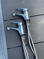 2 wastafelkranen éénhendel, Ophalen of Verzenden, Gebruikt, Chroom, Kraan