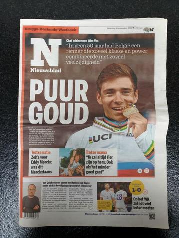 Remco Evenepoel - Champion du monde 2022, Envoi, Comme neuf, Journal