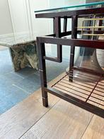 Vintage bijzettafeltje, Huis en Inrichting, Tafels | Bijzettafels, Ophalen, Zo goed als nieuw, Glas