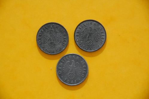 REICH : 10 Pf 1941 A/B/F mooi lotje  in goede staat, Postzegels en Munten, Munten | Europa | Niet-Euromunten, Setje, Duitsland