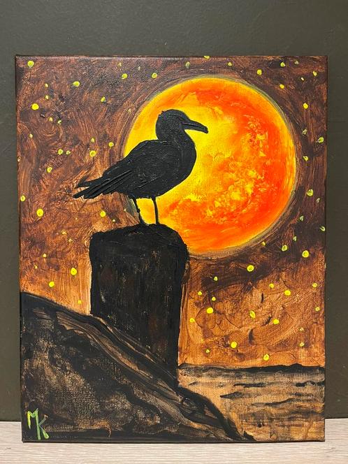 Schilderij meeuw door Mk Art, Antiek en Kunst, Kunst | Schilderijen | Modern, Ophalen of Verzenden