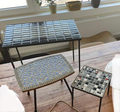Retro mozaïek tafeltjes in heel goede staat, Verzamelen, Retro, Ophalen of Verzenden