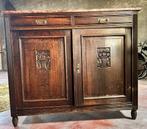 Antieke houten kast /dressoir met marmeren blad, Antiek en Kunst, Ophalen