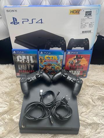 Ps4 slim 1TB met doos en 2 controllers beschikbaar voor biedingen