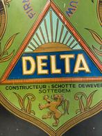 DELTA velos reclamebord 1934, Verzamelen, Ophalen of Verzenden, Gebruikt, Reclamebord