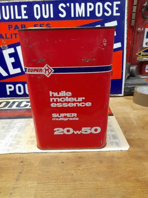 oude vacuümoliekan super M 20w50 superbenzine 5 liter, Verzamelen, Blikken, Gebruikt, Overige, Overige merken, Verzenden