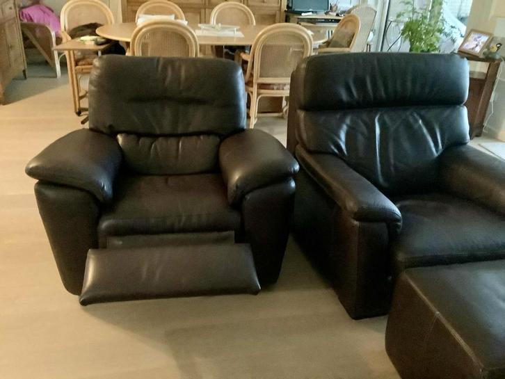 1 x relaxzetel en 1x gewone zetel, prijs voor samen., Huis en Inrichting, Fauteuils, Zo goed als nieuw, Ophalen
