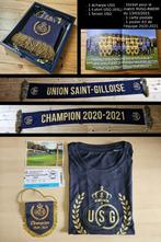 Union Saint-Gilloise 20-21 Champion Sjaalset met T-shirt, Verzamelen, Sportartikelen en Voetbal, Ophalen of Verzenden, Nieuw, Vaantje of Sjaal