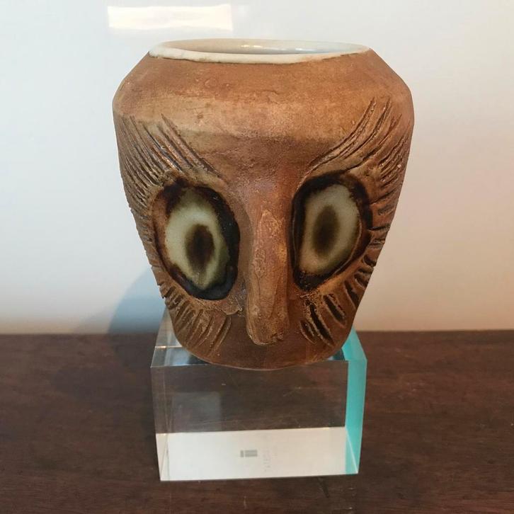 Vintage keramiek, poterie de la Colombe, vaas uil, jaren 70, Antiek en Kunst, Antiek | Keramiek en Aardewerk, Ophalen of Verzenden