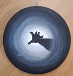 Modern dubbelzijdig schilderij — olieverf op gebogen hout, Antiek en Kunst, Ophalen of Verzenden