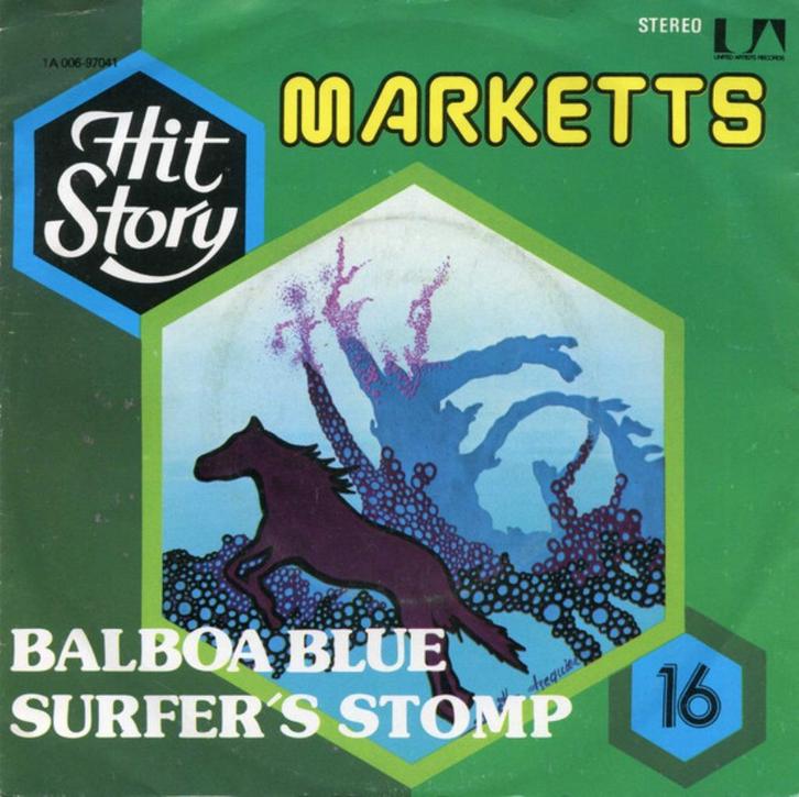 The Marketts - Balboa Blue / Surfer's Stomp '' popcorn '', CD & DVD, Vinyles Singles, Comme neuf, Single, 7 pouces, Enlèvement ou Envoi