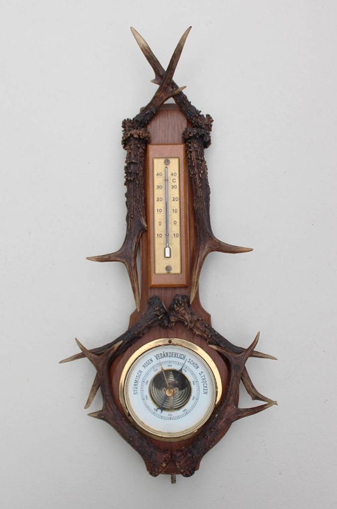 Duits WEERSTATION - eiken met 8 reegeweien - 30er jaren, Antiek en Kunst, Curiosa en Brocante, Ophalen of Verzenden